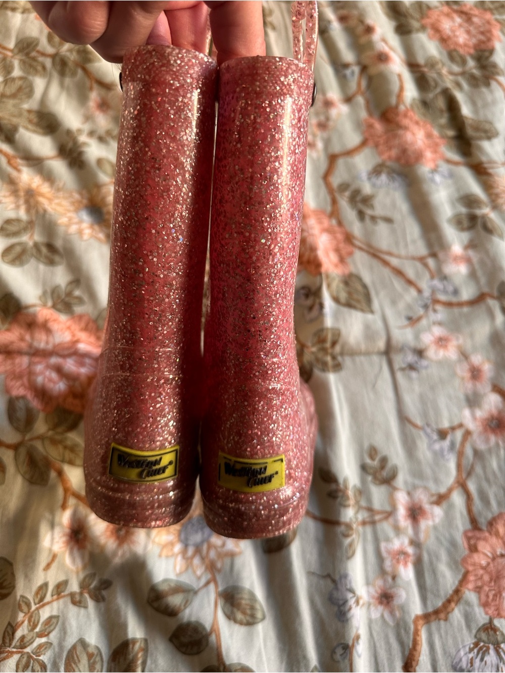 Western chief sparkly Glitter Rain Boots - Pink kids size 12 - Picture 9 of 10